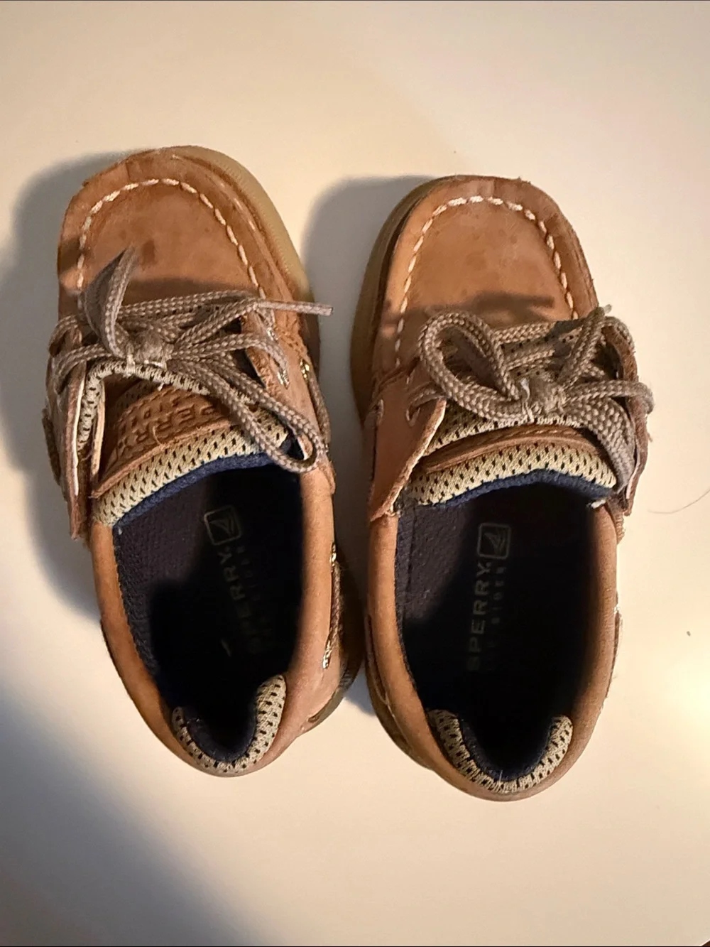 Sperry Kids Tan/Brown Moccasin Boat Shoes